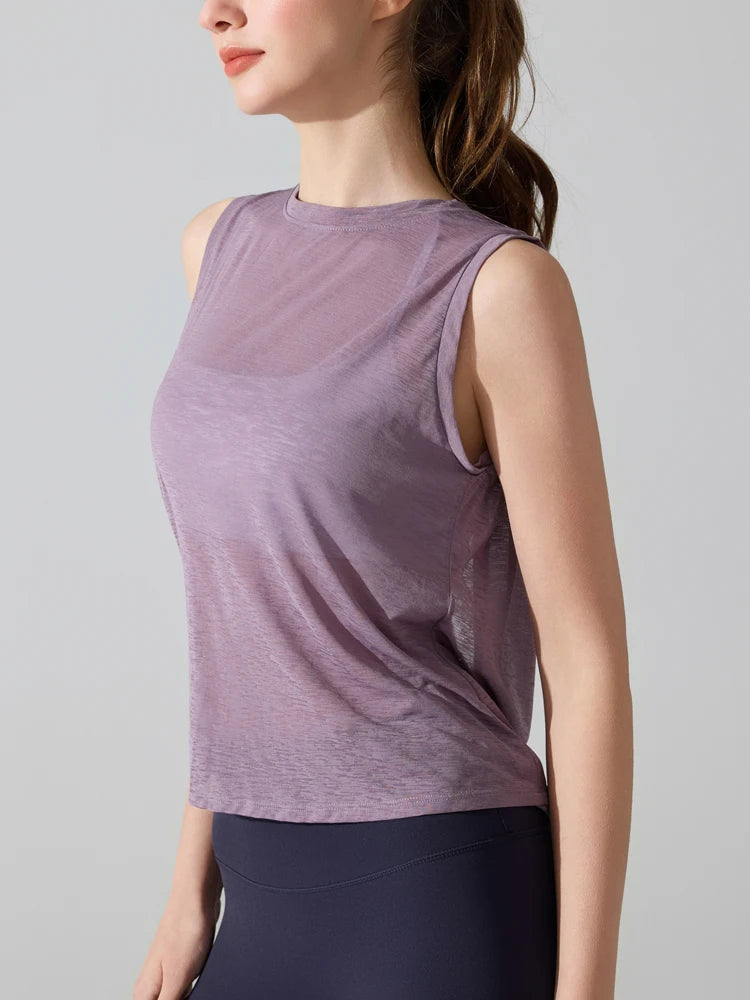 Women's Relaxed-Fit Open-Back Workout Tank Top