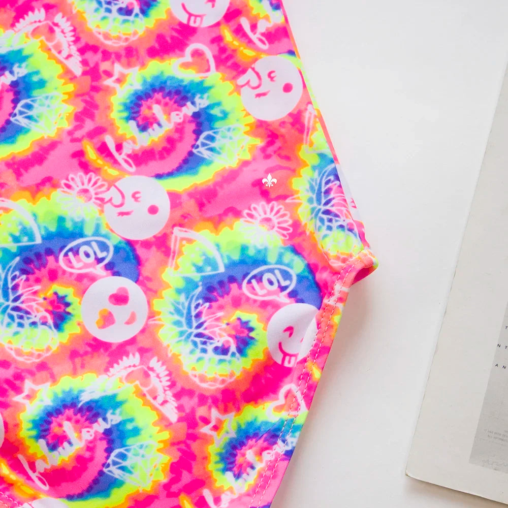 Girls Ruffle Bikini Swimsuit Gradient Leopard Floral Animal Kids Swimwear Children Bikini Rainbow Bathing Set