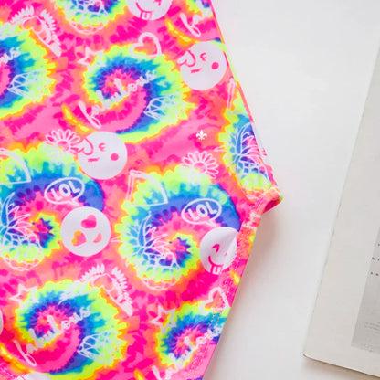 Girls Ruffle Bikini Swimsuit Gradient Leopard Floral Animal Kids Swimwear Children Bikini Rainbow Bathing Set