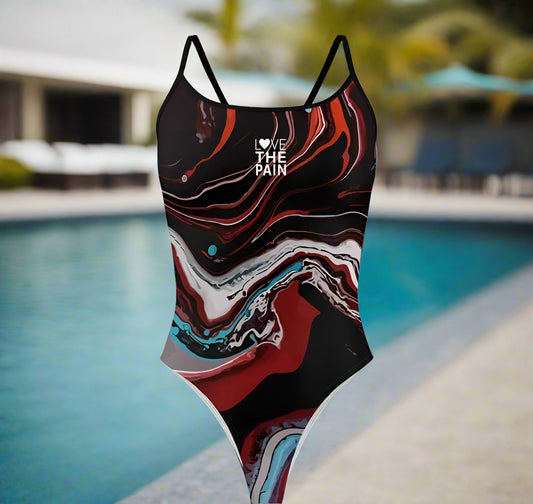 Love The Pain  Marble Design One Piece Swimsuit Women Swimwear Monokini Summer Beach Bathing Suit Race Printing Swimsuit