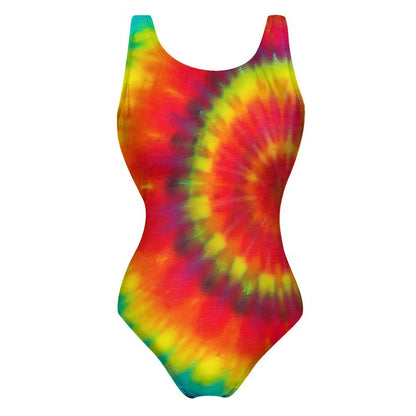 Bright Rainbow Swimsuit Abstract Art Push Up Swimwear One-Piece Vacation Bath Bathing Suit Bodysuit Design Beachwear Large Size