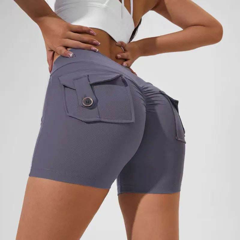 Gym Leggings Women Pocket Bum High Waist Yoga Pants Shorts Tights Scrunch Booty Workout Legging Naked Active Wear