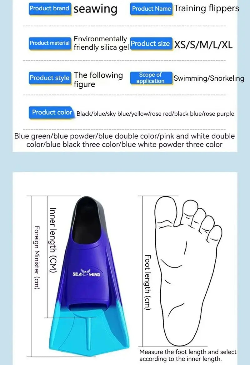 Swimming Freediving Flippers Breaststroke Non-slip Swimming Aid Training Silicone Frog Shoes Swimming Pool Aid Dual Fins