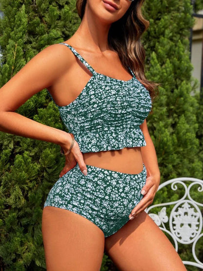 High Waist Bikini Ruffle Pregnant Swimsuit Women Two Pieces Swimwear Female Bathers Bathing Swimming Swim Suit Beachwear