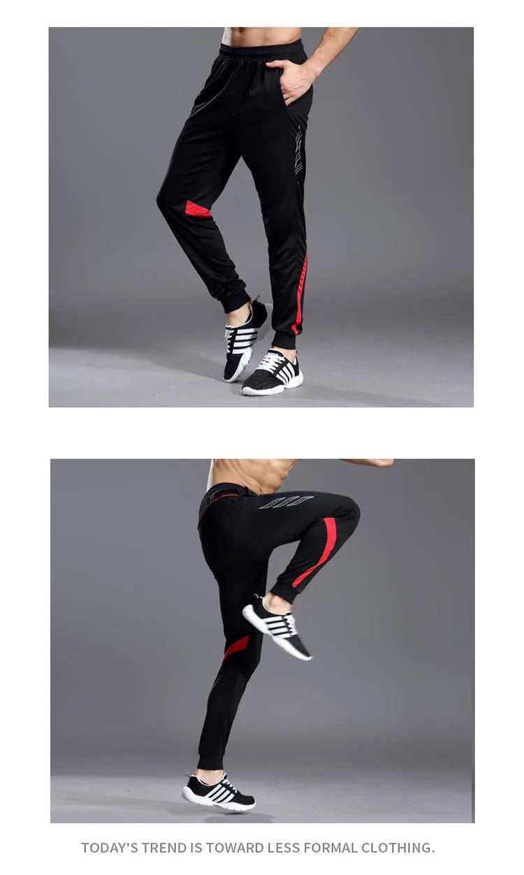 Men Running Sport Pants With Zipper Pockets Football Joggings Training Sweatpants Basketball Soccer Trousers workout pant Male