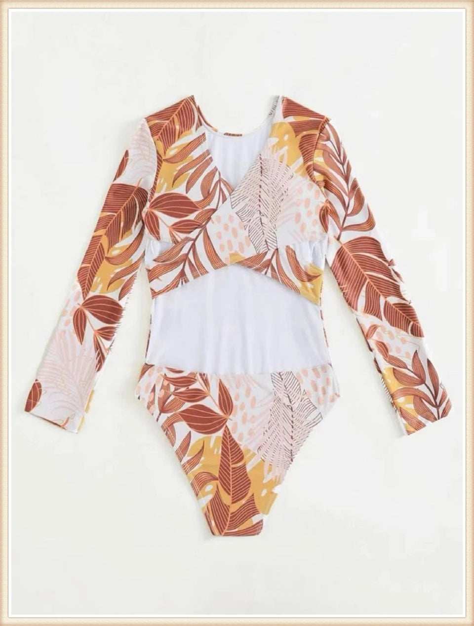 Surf Long Sleeve Swimsuit Women Back Cut Out One Piece Diving Clothes Swimwear Female Printed Bathing Swimming Bodysuit