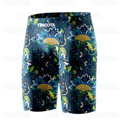 Summer Men Jammer Swimming Trunks Endurance Athletic Training Swim Shorts Outdoor Beach Quick Dry Tight  Jammers Surfing Trunks