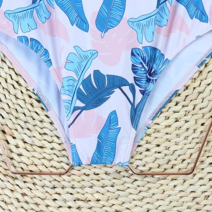 Floral Print Bikini Women Swimsuit Female One Piece Swimwear Backless Brazilian Beachwear Monokini