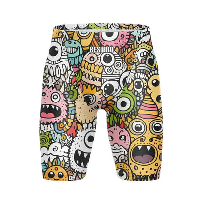 Swim Boxers Summer Men's Funny Cartoon Design Swimming Trunks Swim Jammer Swimsuit Tights Shorts Training Sports Beach Quick Dry Running Surfing Pants