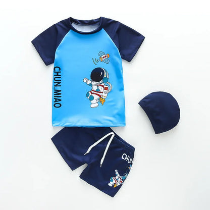 Boys Swimwear Two Pieces Swimsuits Toddler Boys Floating Suit Children Surfing Suit Kids Cartoon Beach Wear Swimming Trunks
