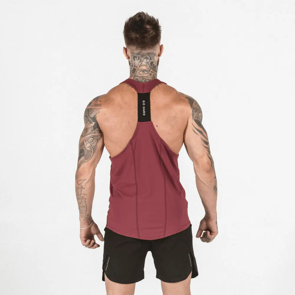 Summer Y Back Gym Stringer Tank Top Men Cotton Clothing Bodybuilding Sleeveless Shirt Fitness Vest Muscle Singlets Workout Tank