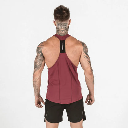 Summer Y Back Gym Stringer Tank Top Men Cotton Clothing Bodybuilding Sleeveless Shirt Fitness Vest Muscle Singlets Workout Tank