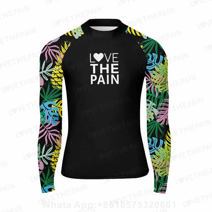 Summer Men's Swimwear Long Sleeve Rash Guards Swim T-Shirts Uv Sun Protetion Swimsuit Beach Skin Suit Water Surf Deck Suit