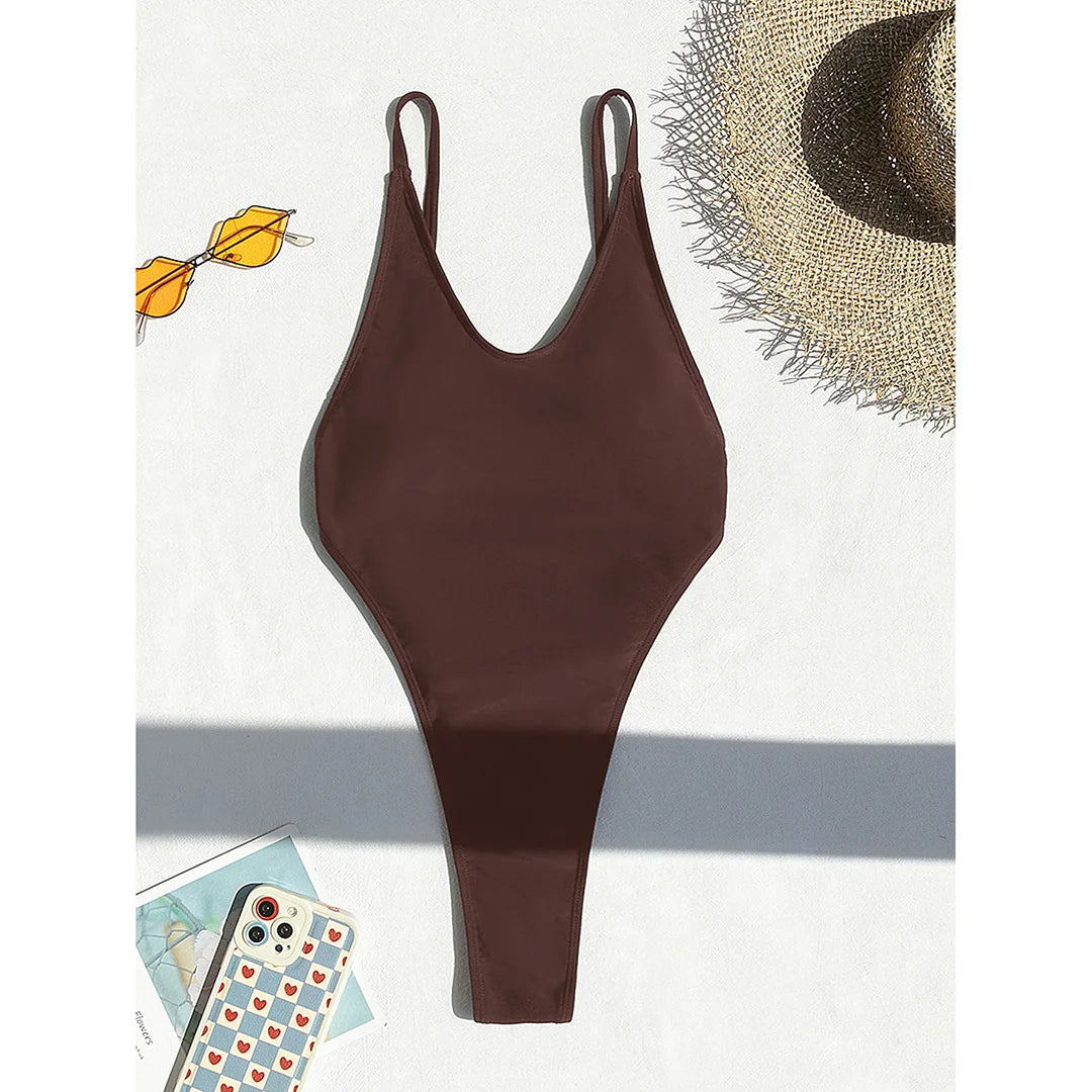 XS -L High Leg Monokini Extreme String Mini Micro Thong One Piece Swimsuit Women Swimwear Female Bather Bathing Suit
