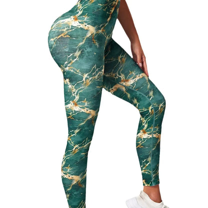 Seamless Peach Hip Leggings Lifting Line Tight Fitting European American Cross-Border Sports Fitness Leggings Tie-Dye