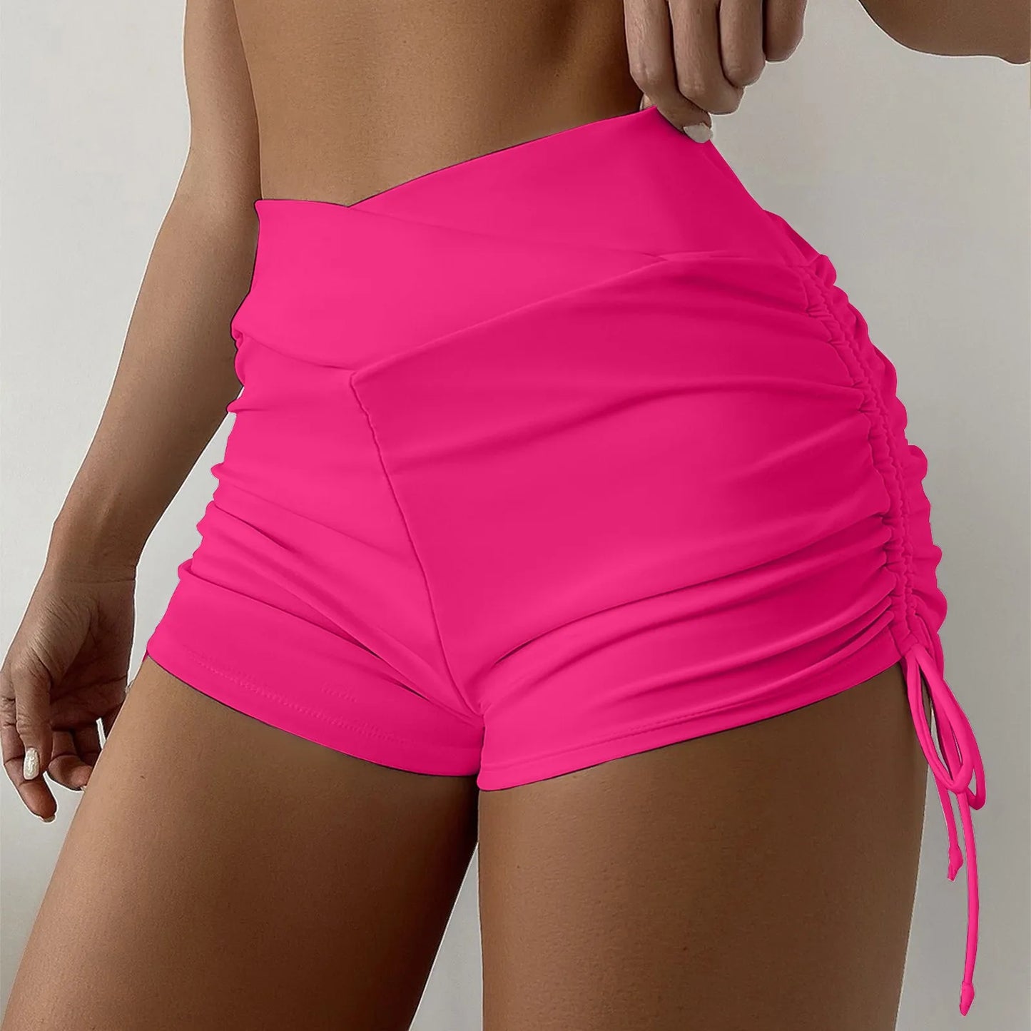 Short Pants Women'S Bikini Swimsuit Bottom Swimwear Adjustable Side Tie Swimming Trunks Solid Female Shorts Middle Waist Summer