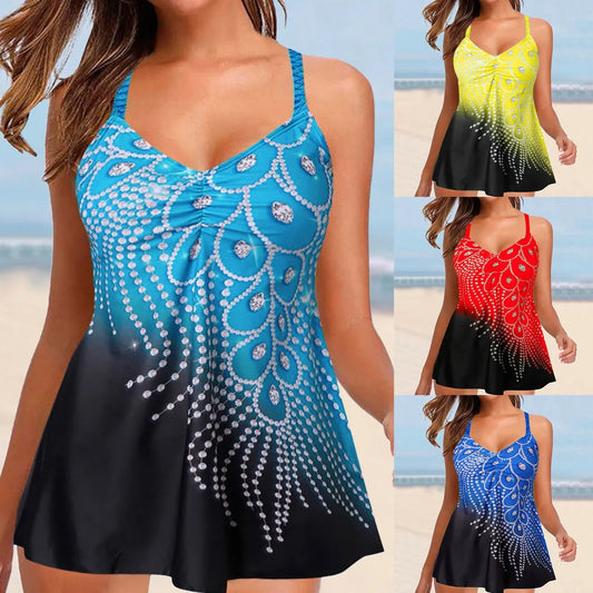 Swimsuits Woman Beachwear Swimwear Padded Plus Swimsuit Print Size Swim jumpsuit Women Swimwear Tankinis Set Bathers