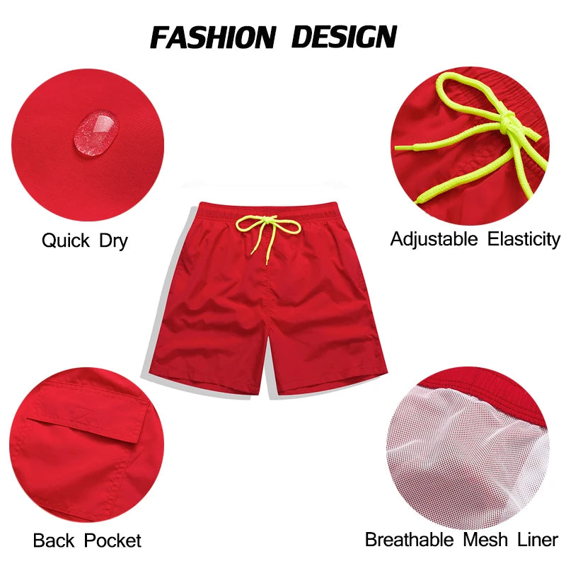 Datifer Brand Summer Men Shorts Fashion Nylon Solid Mesh Liner Drawstring For Swimsuits Male Surf Sports Shorts