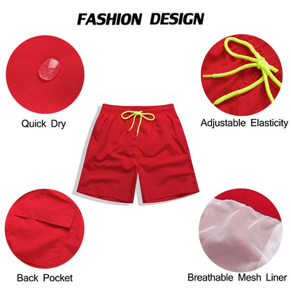 Datifer Brand Summer Men Shorts Fashion Nylon Solid Mesh Liner Drawstring For Swimsuits Male Surf Sports Shorts