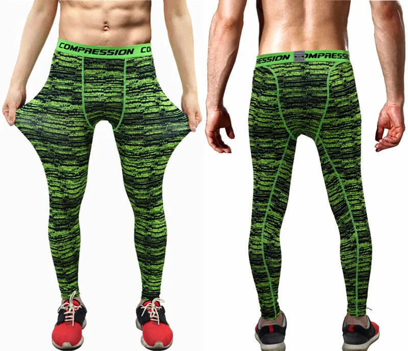 Men Camouflage Tights Man Fitness Compression Pants Quick-drying Rashguard Elastic Leggings for Gym Training