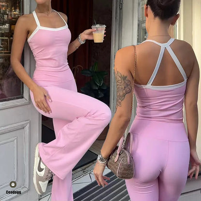 2PCS Women Tracksuit Yoga Set Nude Workout Sets Gym Clothes Push Up Fitness Running Sportwear Sport Bra Leggings Suit