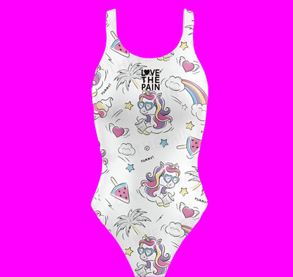 Love The Pain Unicorn One Piece Swimsuit Women Swimwear Bathing Suit Swim Suit Beach Wear Bodysuit
