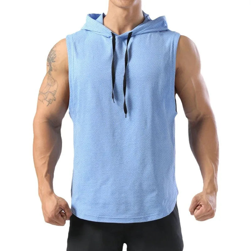 Solid Color Brand New Men's Tank Tops Vest Sleeveless Tees For Male Hooded Man Vests Tops Hip Hop Men Tank Top T shirt