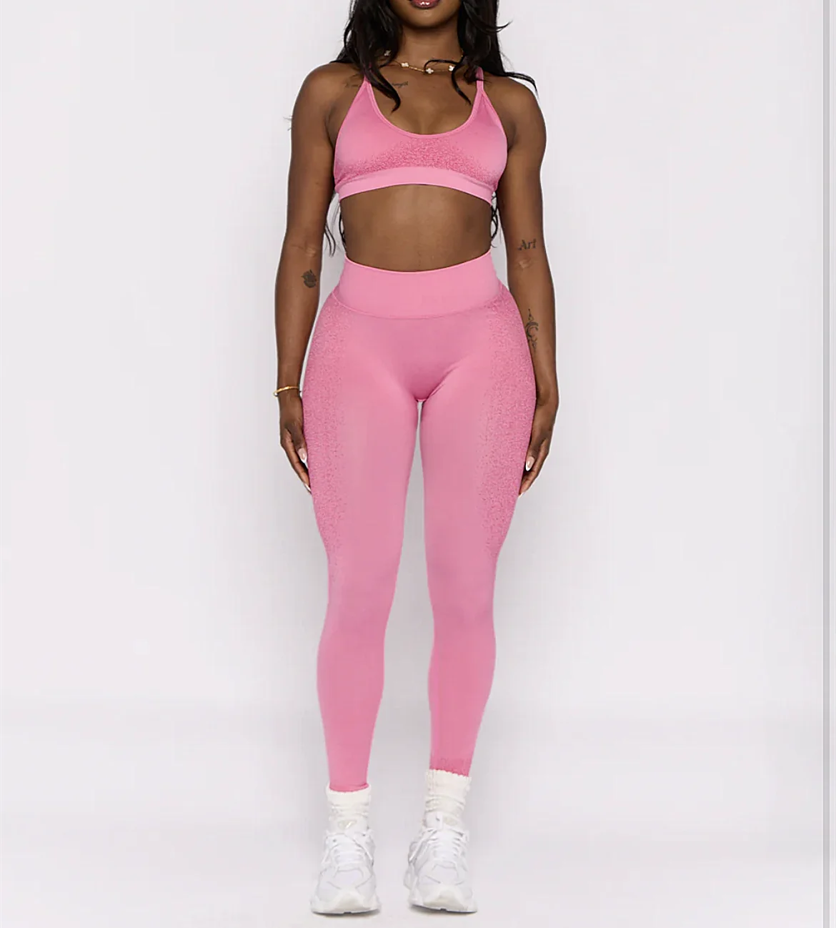 2PCS Pad Women Sport Sets Push Up Yoga Pants Hollow Back Gym Fitness Bra Workout Running Leggings, Seamless Sets