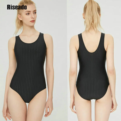 Swim Athletic One Piece Swimsuit Wide Strap Comfort Fit Solid Adult Quick Dry and Chlorine Resistant