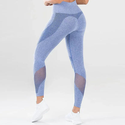 Women Yoga Pant High Waist Sport Leggings Mesh Breathable Fitness Tights Hip Lifting Running Trousers Gym Workout Leggings Female