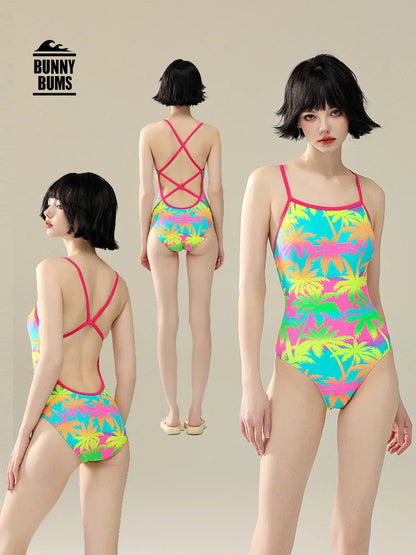 5 Designs Women Professional One-Piece Swimsuit Swimwear