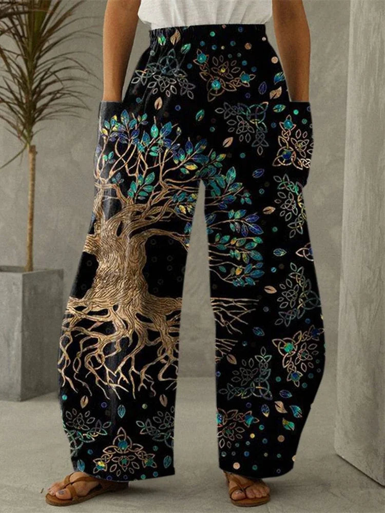 Galaxy Moon Stars Full Length Wide Leg Pants Printed Thin Hipster Fashion Trousers Summer Streetwear Sweatpants Women Clothing