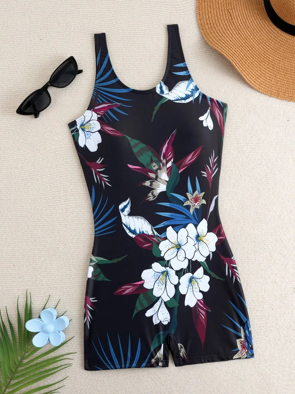 Sporty Printed Slim Swimsuit Women One Piece Vintage Swimwear Female Bathers Bathing Swimming Swim Suit Beachwear XXL
