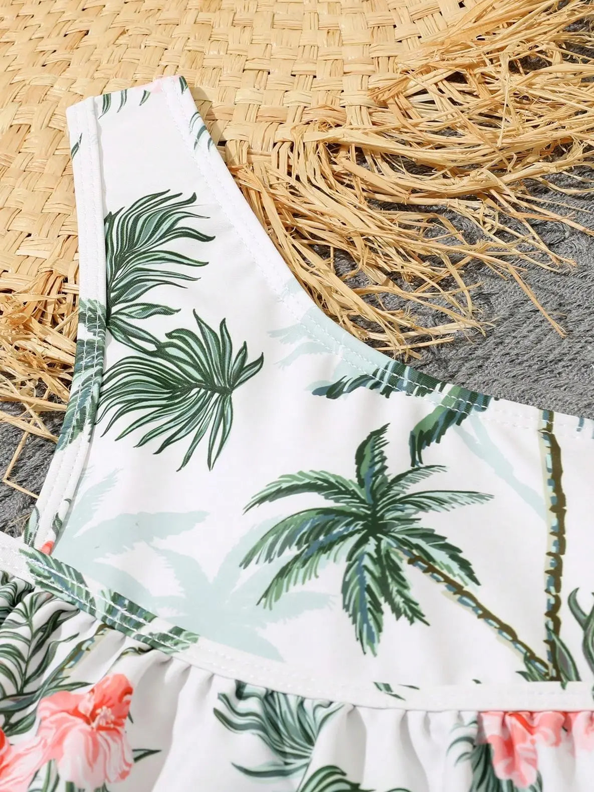 Printed Ruffle Girls Swimsuit One Piece Kids Swimwear Female Children's Bathers Bathing Swimming Swim Suit Beachwear