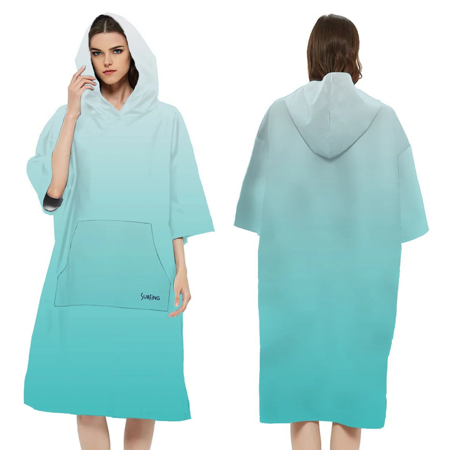 Poncho Towel Change Robe Poncho Quick-drying Hooded Bath Towel Swimming Robe Beach Swimming Surfing Towel Adult