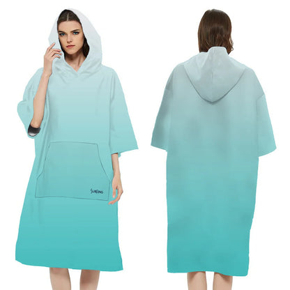 Poncho Towel Change Robe Poncho Quick-drying Hooded Bath Towel Swimming Robe Beach Swimming Surfing Towel Adult