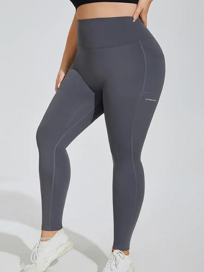 Women's High-Waisted Yoga Pants Plus Size Butt-Lifting Workout Leggings With Pockets Elastic Activewear For Gym & Running