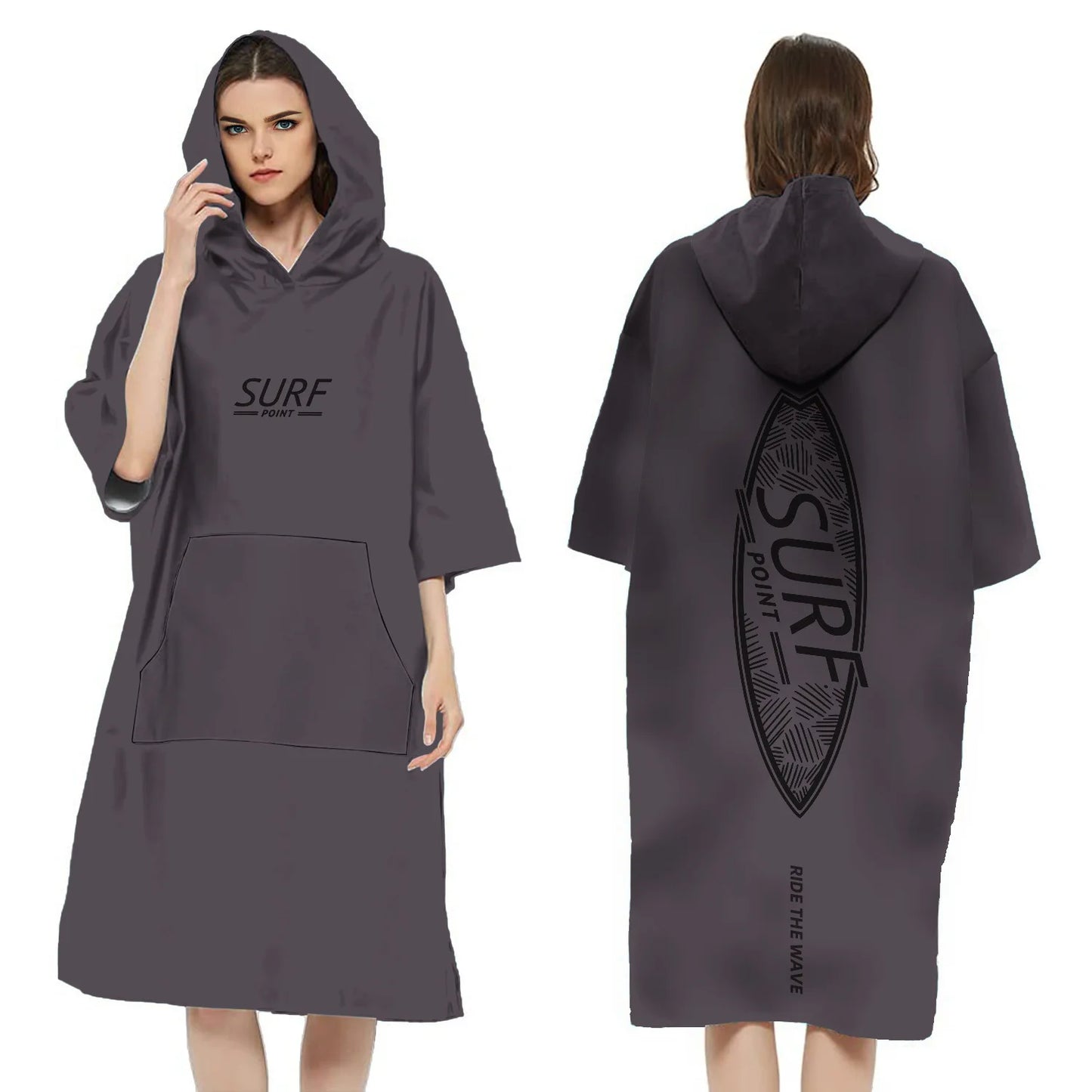 Poncho Towel Change Robe Poncho Quick-drying Hooded Bath Towel Swimming Robe Beach Swimming Surfing Towel Adult
