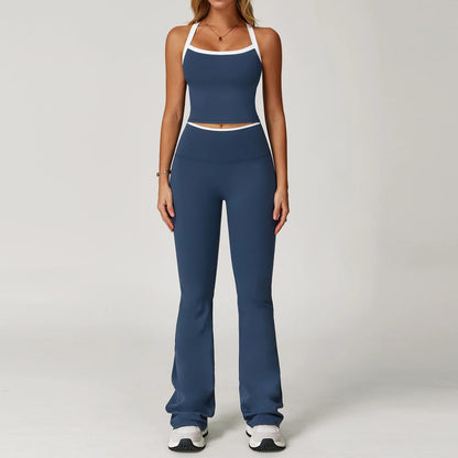 2PCS Women Tracksuit Yoga Set Nude Workout Sets Gym Clothes Push Up Fitness Running Sportwear Sport Bra Leggings Suit