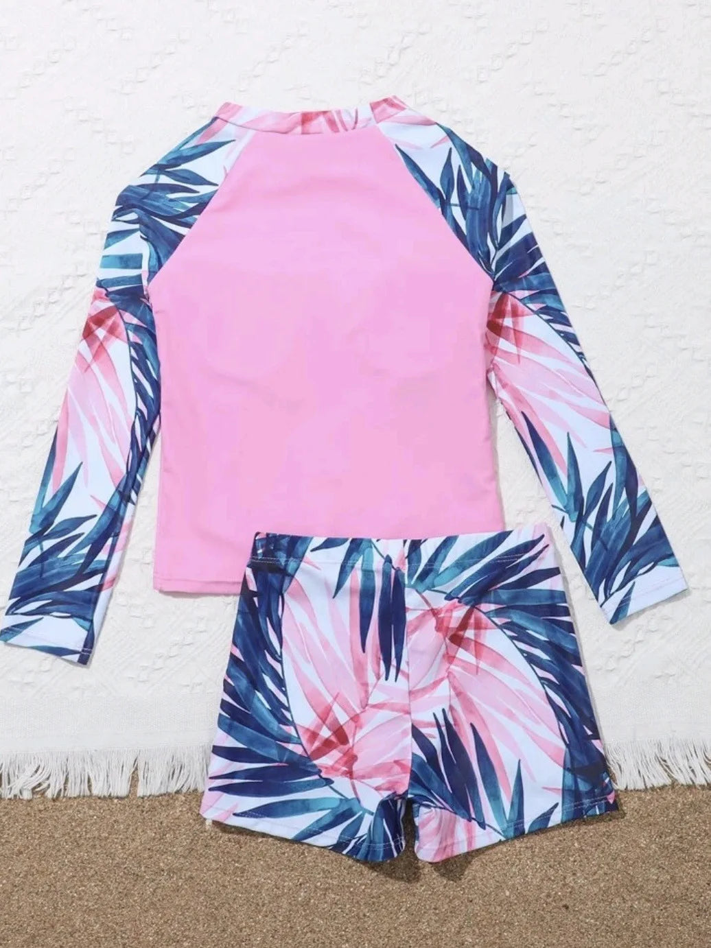 Girls Swimsuit Two Pieces Kids Swimwear With Shorts Printed Children's Bathers Bathing Swimming Swim Suit Summer Beachwear
