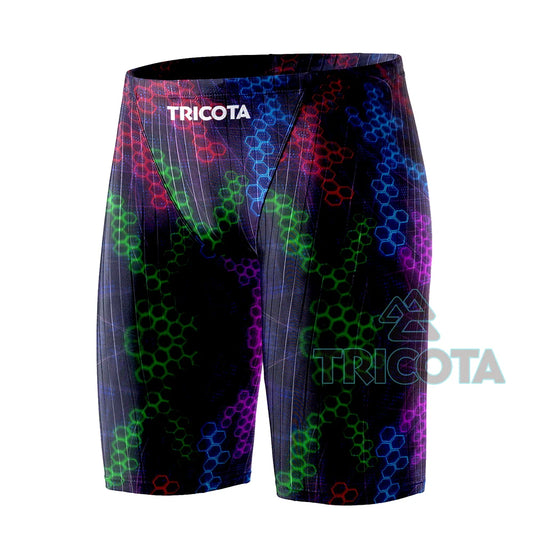 Men Swim Jammer Swimwear Shark Skin Lycra Fiber High Level Male Swimming Quick-Dry Swimwear Trunk Training Race Pants Surfing