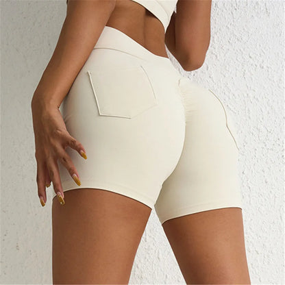 V Back Waist Scrunch Yoga Pant Women Sport Legging Gym Squat Proof Fitness Pant Hip Lift Workout Shorts Tights Active Wear