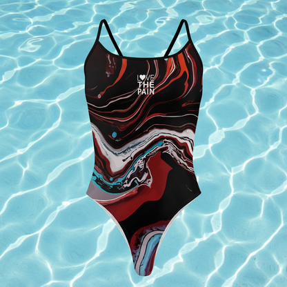 Summer Women Thin Shoulder Straps Monokini Print Swimsuit Women Swimwear Long-Duration Training Bathing Suit Bathers Pool Training Squad