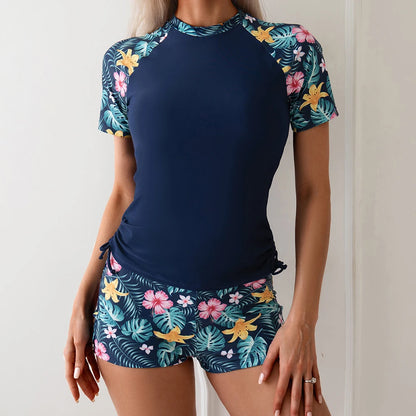 Two Pieces Swimsuit Women Beach Dress Printed Tankini Set Swimwear Female Sports Bathing Swimming Swim Suit Beachwear