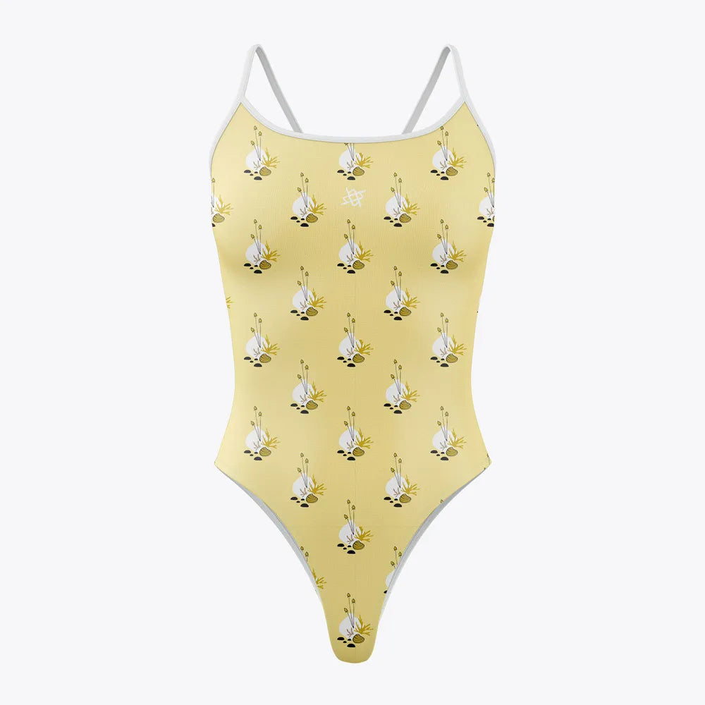 Women One-piece Swimsuit Summer Racer Back Beach Printing Bathing Suit Open Water Training Race Swimwear Quick Drying Swim Suit