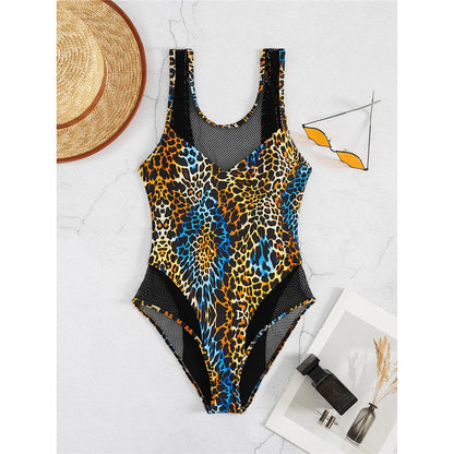S - XXL 12 Colors Fish Net Mesh Backless High Leg Cut One Piece Swimsuit Women Swimwear Female Bather Bathing Suit Swim