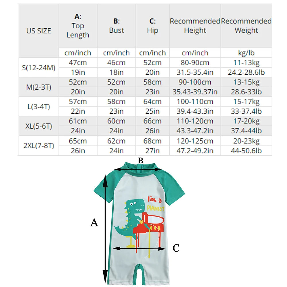 Toddler Children Swimwear Suit Print UV Kids Boys Girls Summer Beach Clothes 2Pcs Cap+Bathing Swimming Diving Swimsuit