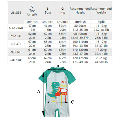 Toddler Children Swimwear Suit Print UV Kids Boys Girls Summer Beach Clothes 2Pcs Cap+Bathing Swimming Diving Swimsuit
