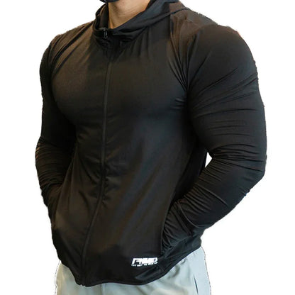 Light & Dark Colours New Men's Jacket Zip Hoodie Long Sleeve T-shirts Gym Sports Clothing Running Male Coat Jackets For Men Hooded Sweatshirts