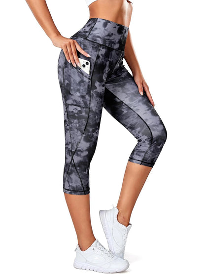 3/4 Sport Pants Women Pockets Capris Pant Leopard Female Leggings Fitness Gym High Waist Leggins Cropped Leggings